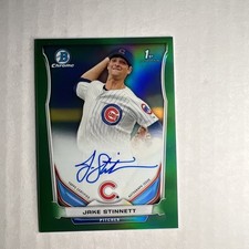 2014 BOWMAN CHROME GREEN RC JAKE STINNETT SIGNED AUTO #D/99 CHICAGO CUBS