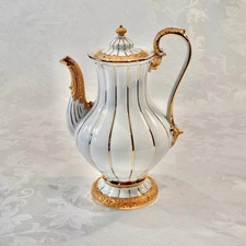 Meissen XForm Gold Coffee Server, German Porcelain, 24K Gold Trim, Numbered MINT
