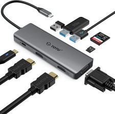 Docking Station, USB C Hub, 9 in 1 Triple Display Docking Station with Collag...