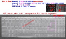 US Keyboard Skin Cover for Acer A315-510P N23H4 A515-48 N22Q23 A515-58PT N22Q25