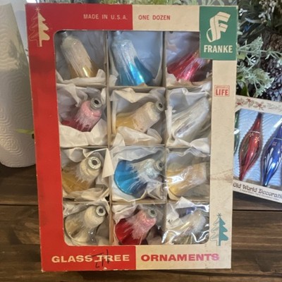 Franke Glass Bell Christmas Ornaments Set of 12 Multicolor Decorative Baltimore