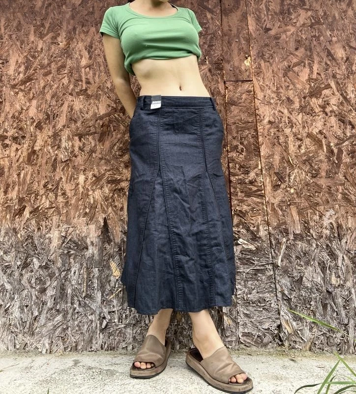 DEBENHAMS Black Cotton Skirt