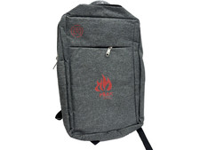 Park Flame Logo Backpack USB Charging Port Gray Laptop Bag Travel School