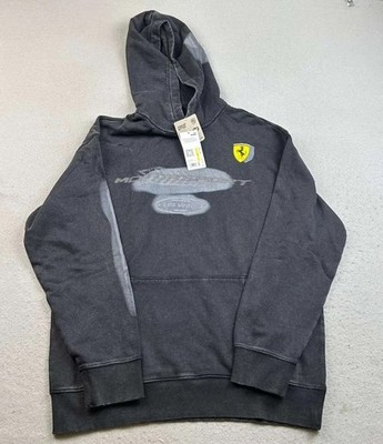 Puma Scuberia Ferrari Hoodie Mens Medium Black Pullover Hooded Sweatshirt NWT