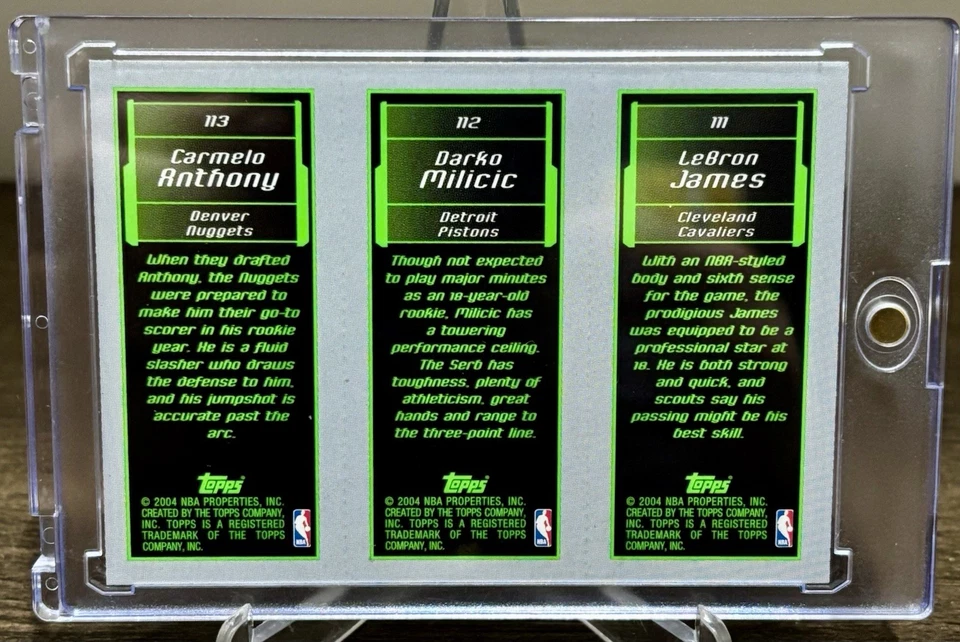 Lebron James-Carmelo Anthony-Darko Milicic ROOKIES 03-04 Topps ¡¡Nuevo/Como Nuevo!! 🔥🔥🔥 Foto 2 de 2