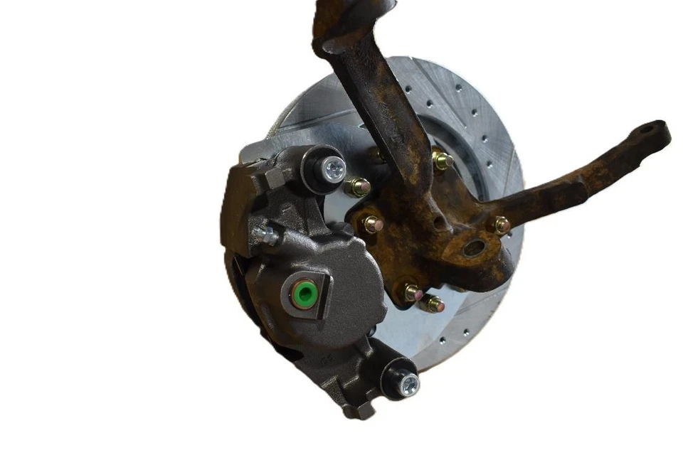 1960-1966 MERCURY COMET 4 LUG FRONT DISC BRAKE KIT   CROSS DRILL ROTORS  EASY - Imagem 4 de 4