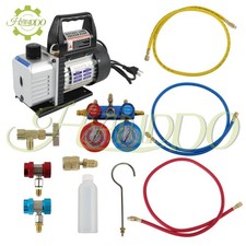Ac 5pa 1720 Rpm Air Vacuum Pump 3 Cfm Gauge Set Combo Hvac R134a Kit Ac 5pa 1720 Rpm Air Vacuum Pump 3 Cfm Gauge Set Combo Hvac R134a Kit