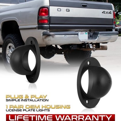 For 94-01 Dodge RAM BLACK LENS OE-Style License Plate Light Rear