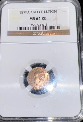 1879 Greece Lepton NGC MS 64