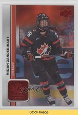2023 Team Canada Juniors Red Patterned Foilboard Micah Zandee-Hart #46 READ 1u0