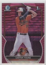 2023 Bowman Chrome Prospects Fuchsia & Pink Vapor Refractor Carter Young 18j9