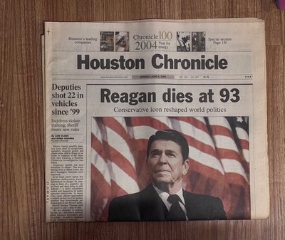 Ronald Reagan Death - HOUSTON CHRONICLE - Front Page & Section 6/6/2004 