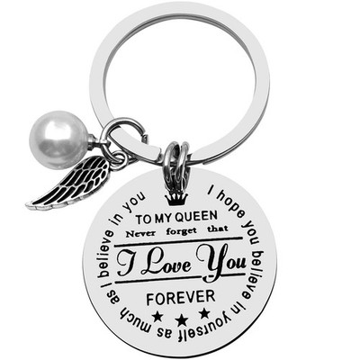 To My Queen Keychain Couple Gifts for Her Women Birthday Keyring Gifts for Wi...