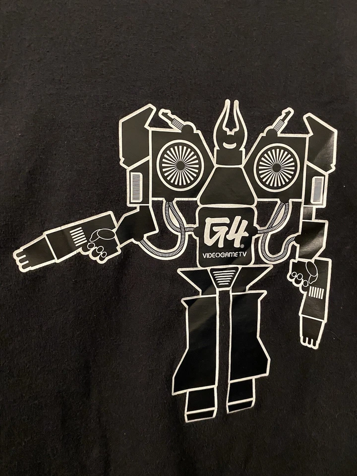 Camisa promocional vintage anos 2000 Y2K G4 TV para jogadores G4TV dupla face tamanho XL - Imagem 2 de 4