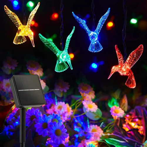 GloBrite 10 LED Hummingbird Solar String Lights Outdoor Waterproof Garden Lights