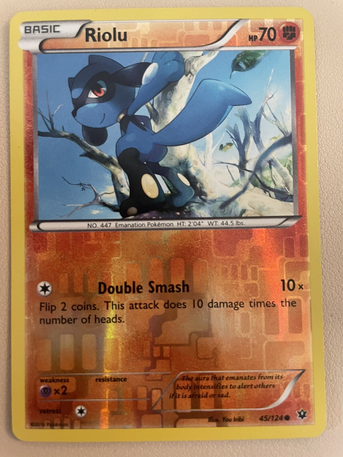 Pokémon TCG Riolu Fates Collide 45/124 Reverse Holo Common LP