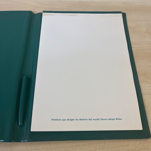 Genuine Rolex Green Notepad Folder Faux Leather With Pad - Excellent Condition - Picture 3 of 12