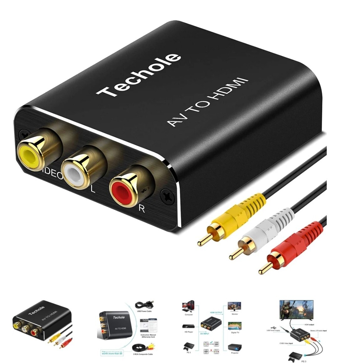 Techole RCA AV TO HDMI 1080P RCA COMPOSITE CVBS AV TO HDMI