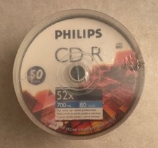 Philips CD-R 50 Pack 52X 700MB 80 Mins Blank Discs Brand New Sealed