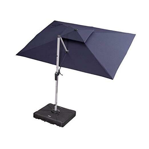 Patio Umbrella Offset 11 Feet Double Top Deluxe Garden Umbrella Turquoise For Sale Online Ebay