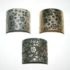 Barrette Curved Ponytail All Metal Hair Clip Leaf Floral Print Made in France