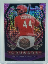 2020 Panini Chronicles Crusade Purple Mojo /75 ARISTIDES AQUINO #5 Rookie Reds