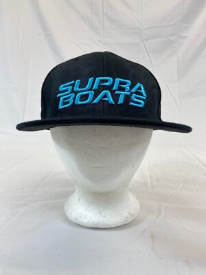 Supra Boats Baseball Cap Snapback Hat Black and Teal One Size Adjustable Threds