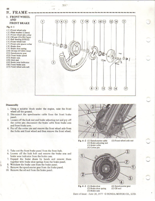 1976-1977 Honda XL125 XL 125 Trail Repair Workshop Service Manual