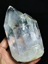Natural Clear Green Ghost Pyramid Garden Quartz Crystal Love Point Healing