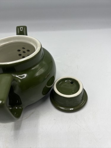 Vintage Hall Pottery Restaurant Green Tea Hot Water Pot Individual Size Coffee - Picture 8 of 10
