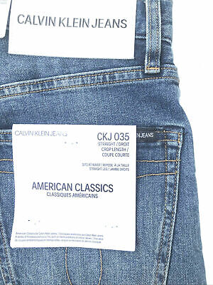 $98 Calvin Klein CKJ 035 Distressed Straight Fit Jeans , Blue , Size 32X32