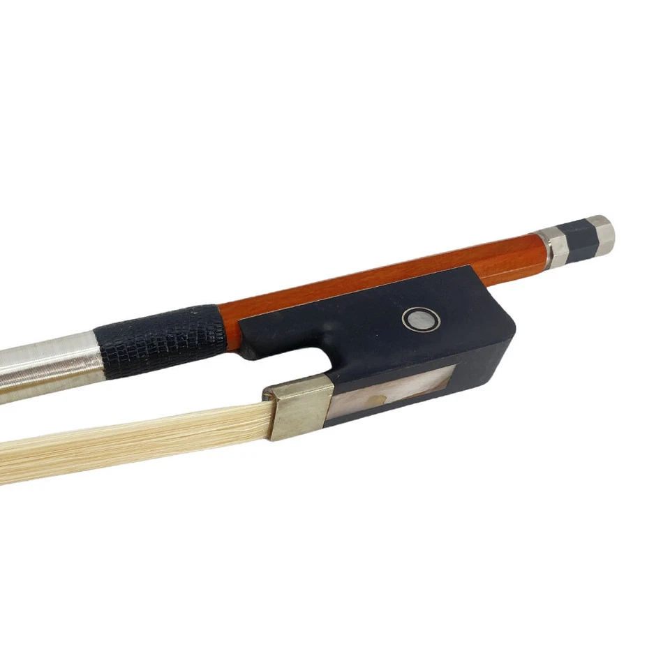 Professional 3/4 French Bass Bow Brazilwood Wood, Octagonal Shape, Ebony Frog - Image 2 of 4