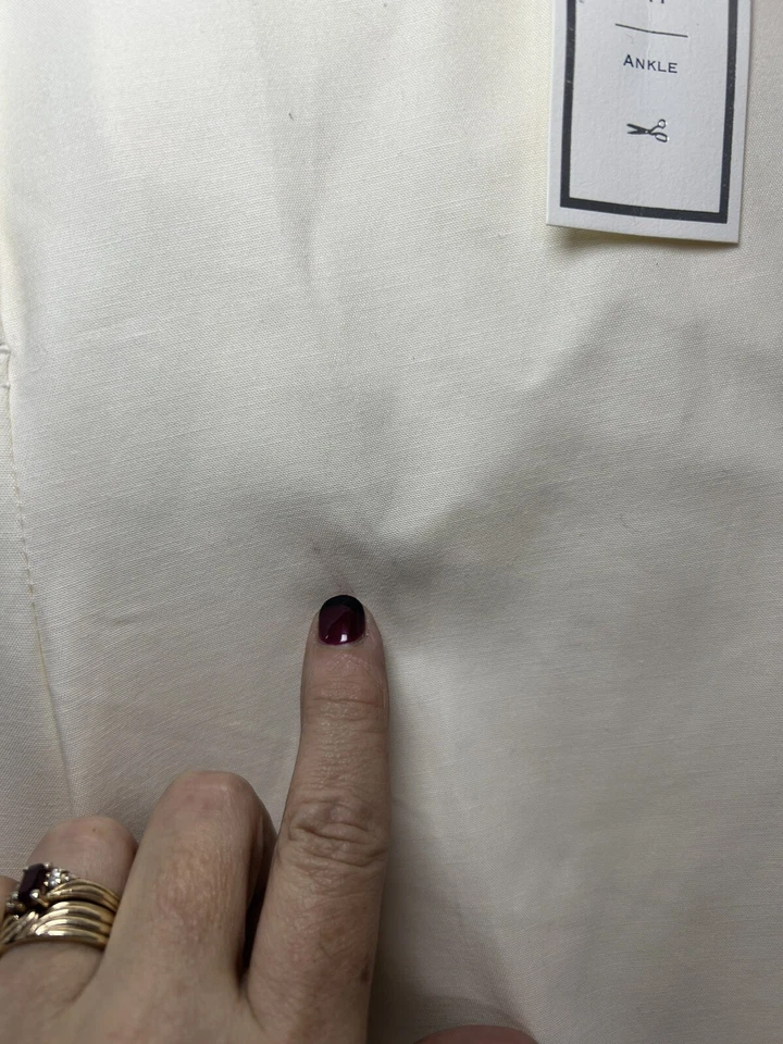 Charter Club Pant Shop Size 10 Tummy Slimming Trouser Classic Fit Cream Stains - Image 3 of 4