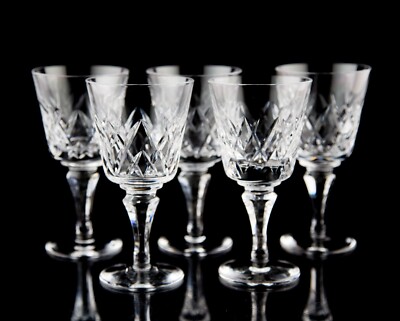 Atlantis Silves Wine Glasses Set of 5 Elegant Vintage Cut Crystal ...