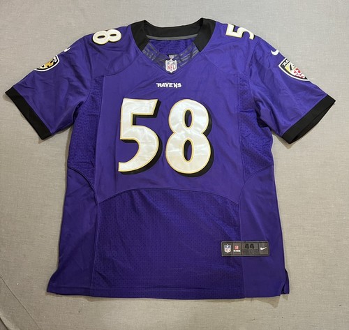 Elvis Dumervil #58 NFL Nike On Field Baltimore Ravens Jersey Men's 44 Purple. - Afbeelding 1 van 9