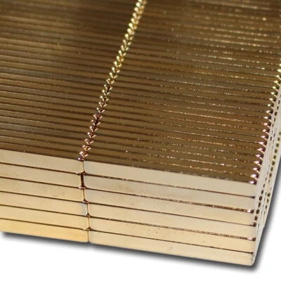 EARTHMAG GMBH 5 NEODYM QUADER TUNING MAGNETE 35x4x2 mm N52 GOLD POWER RC CARS SLOTCAR 2,7 KG