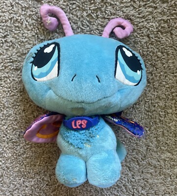 Hasbro Littlest Pet Shop LPS Blue Butterfly Plush Stuffed Animal 2007