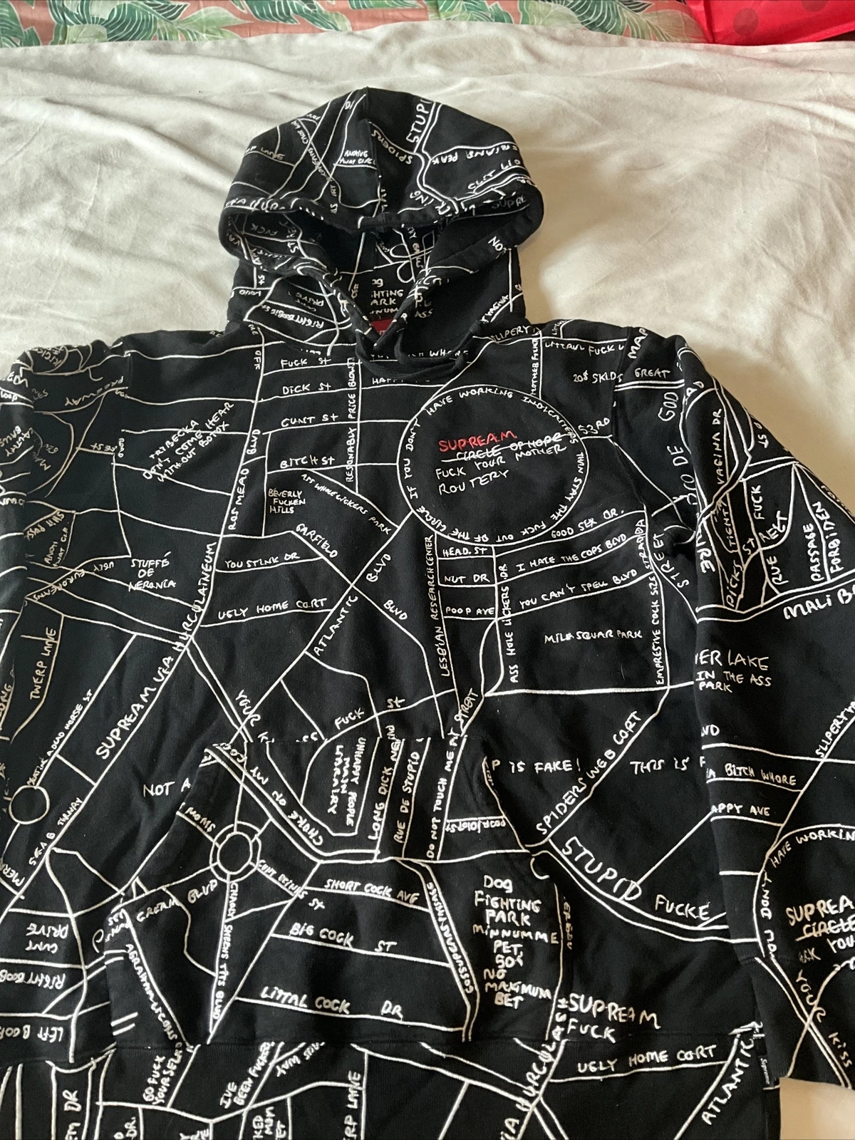 supreme gonz carte brodée sweat à capuche noir moyen