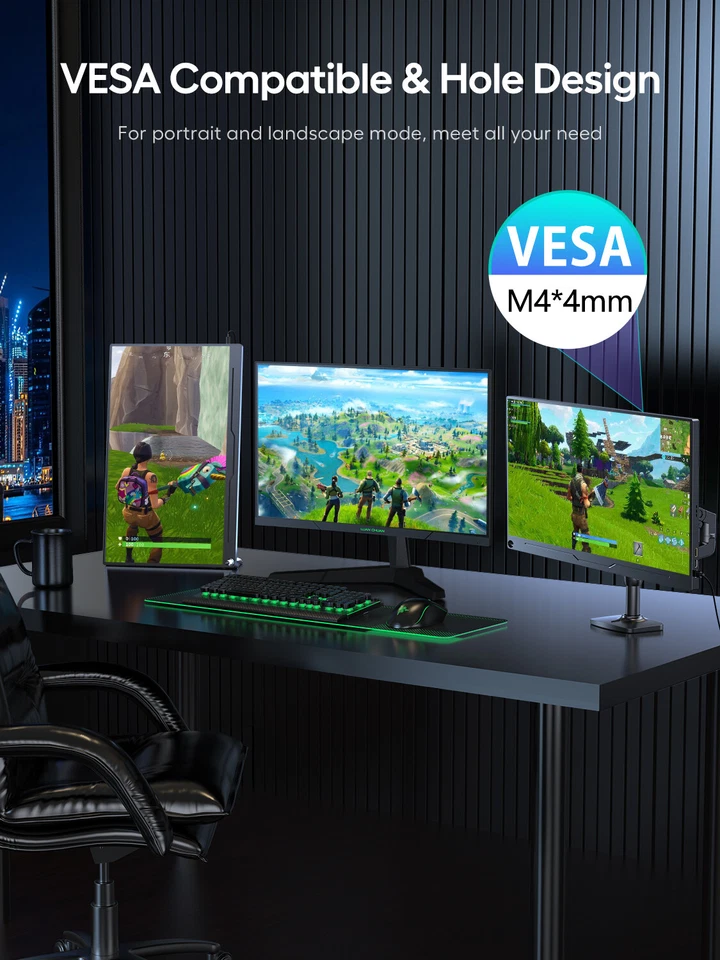 18,5 Zoll UPERFECT 120Hz Tragbare Monitor 1920*1080 HDMI LCD Display Für Xbox PS - Bild 4 von 4