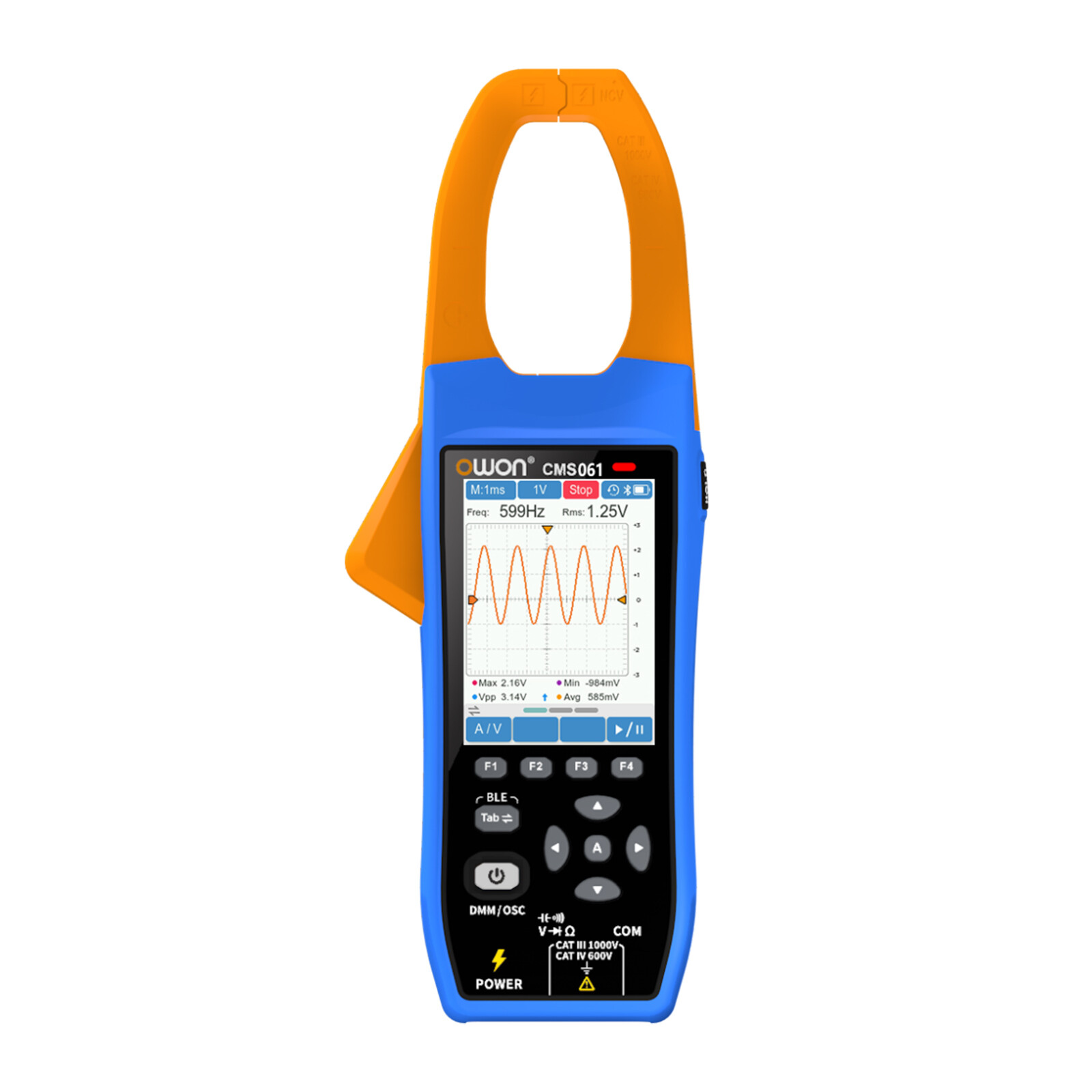 Owon CMS061 600A AC/DC True RMS Clamp Meter 1CH Oscilloscope Bluetooth Recorder