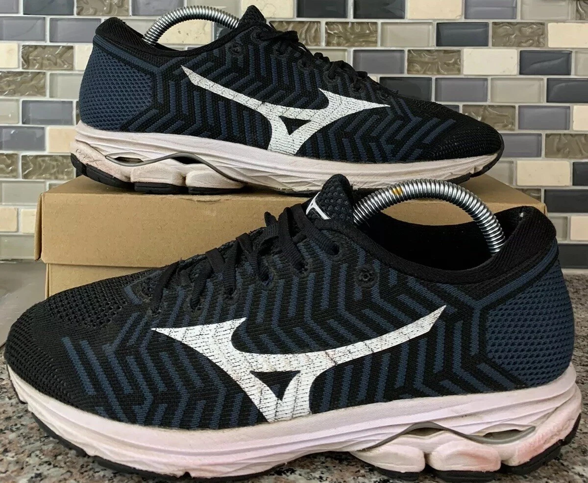 Mizuno Women's Waveknit R2 Blue Black White Running Sneakers J1GD182901 Sz  10 | eBay
