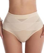 Tummy Control Slimming Knickers High Waisted Shapewear Butt Lifter Beige XL B1R7
