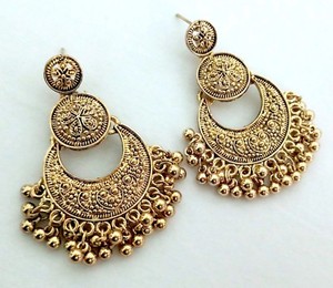 golden ethnic earrings