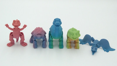 LAND BEFORE TIME Articulated Flexi Figures Lot of 5 Rainbow Colors 3D Printed