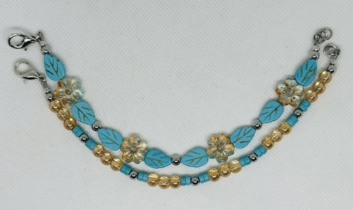 Handmade Trendy Boho Turquoise & Glass Beaded Summer Bracelet Set Of 2 - Picture 4 of 6