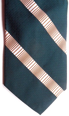 Bond's Men's Vintage Nylon Tie 53.5'' X 4.25'' Dark Green w/ white/brown Stripes