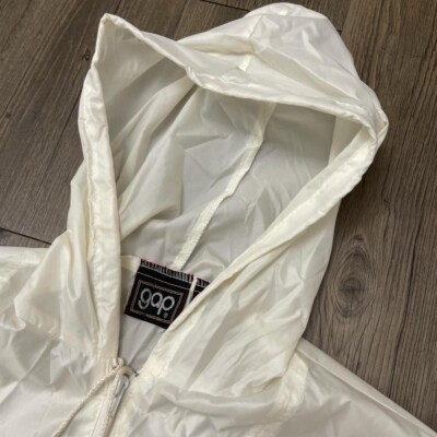 【00s】old GAP half zip anorak hoodie Vintage 80s GAP Essential Half Zip White Anorak Pullover Size