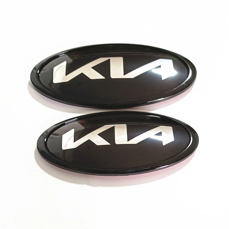 Insignia de dirección delantera y trasera 3d negra plateada para KN K5 K3 RIO Sportage Sorento Foto 2 de 4