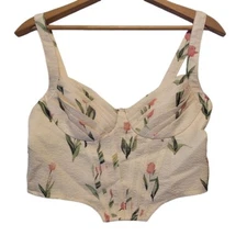 Cider Tulip Corset Tank Top Zip Back Women Size S