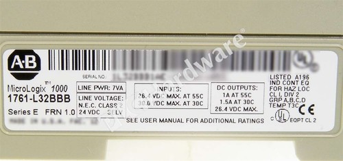 Allen Bradley 1761-L32BBB/E MicroLogix 1000 24 V 20 pollici/10 uscite/2 relè controller - Foto 6 di 6